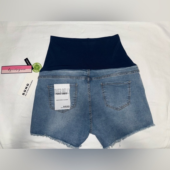83-87) NWT SONG MATERNITY SHORT JEAN SIZE XL - Picture 2 of 5
